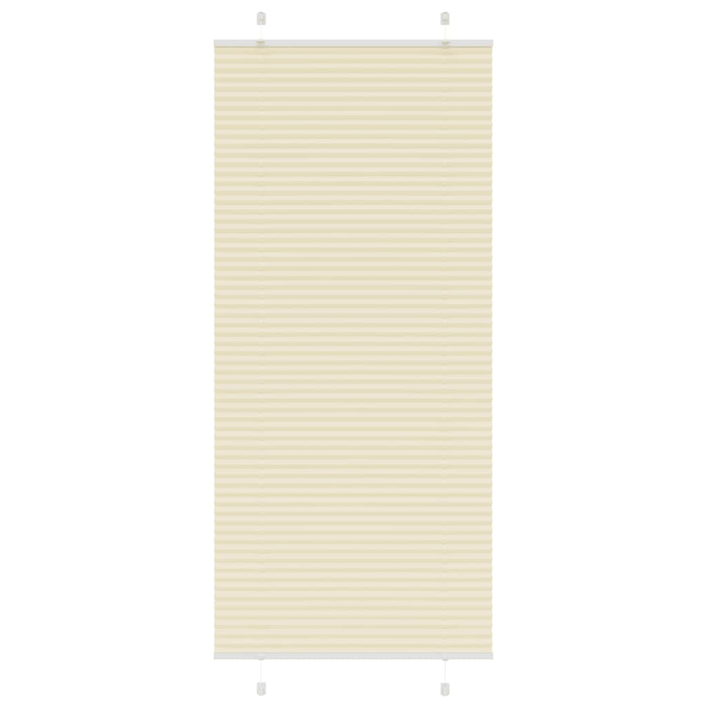 vidaXL Pleated Blind Cream 85x200 cm Fabric Width 84.4 cm Polyester