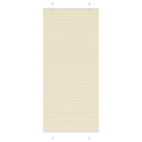 vidaXL Pleated Blind Cream 85x200 cm Fabric Width 84.4 cm Polyester