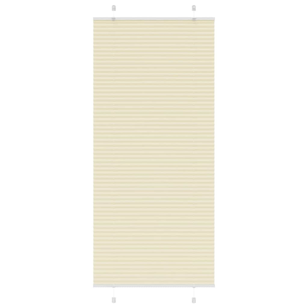 vidaXL Pleated Blind Cream 90x200 cm Fabric Width 89.4 cm Polyester