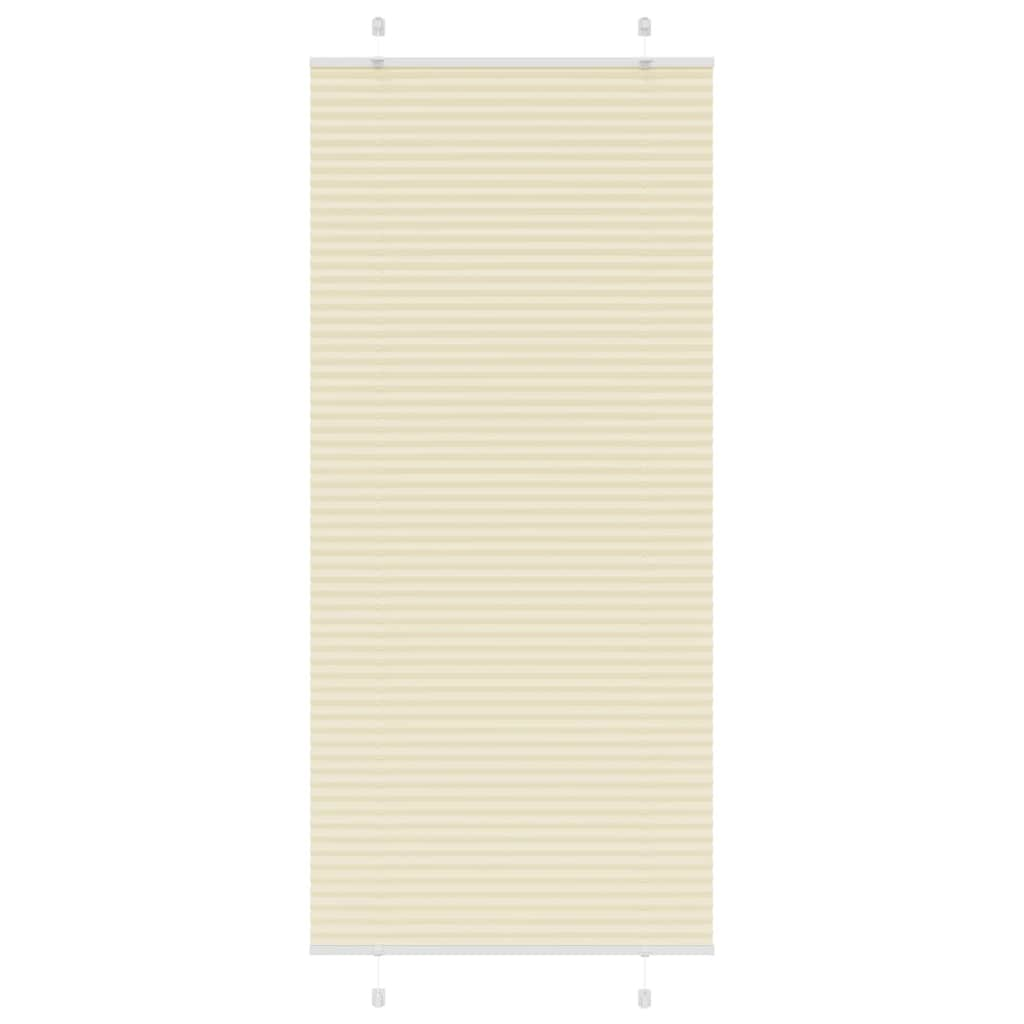 vidaXL Pleated Blind Cream 95x200 cm Fabric Width 94.4 cm Polyester