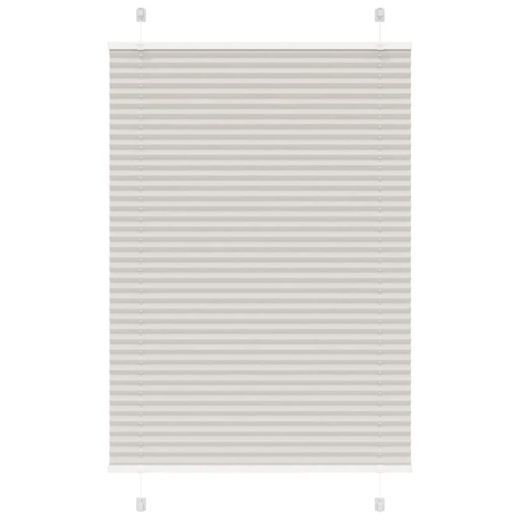 vidaXL Pleated Blind Light Grey 85x100 cm Fabric Width 84.4 cm Polyester