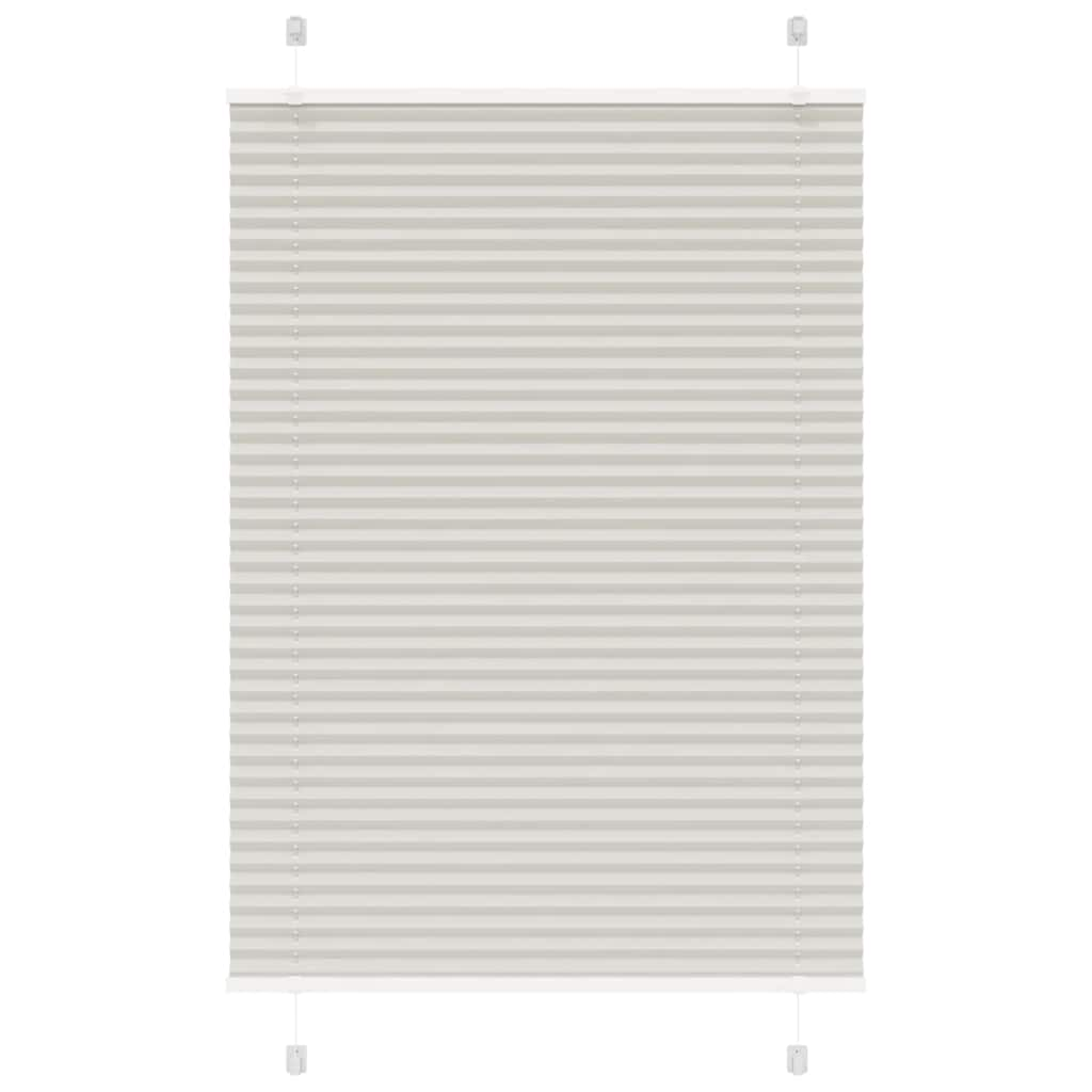 vidaXL Pleated Blind Light Grey 90x100 cm Fabric Width 89.4 cm Polyester