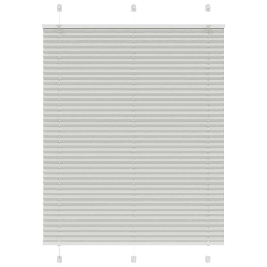 vidaXL Pleated Blind Light Grey 105x100 cm Fabric Width 104.4 cm Polyester