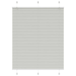 vidaXL Pleated Blind Light Grey 105x100 cm Fabric Width 104.4 cm Polyester