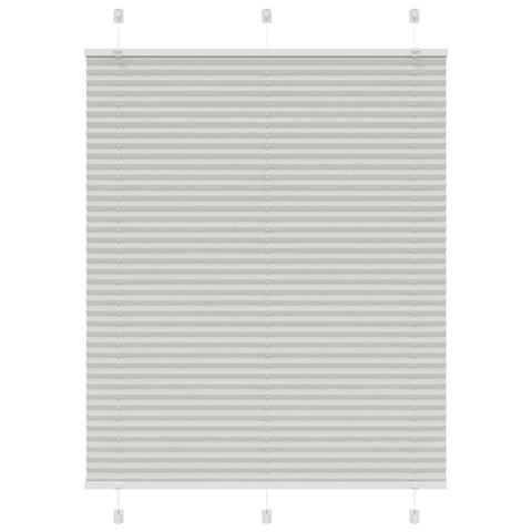 vidaXL Pleated Blind Light Grey 105x100 cm Fabric Width 104.4 cm Polyester