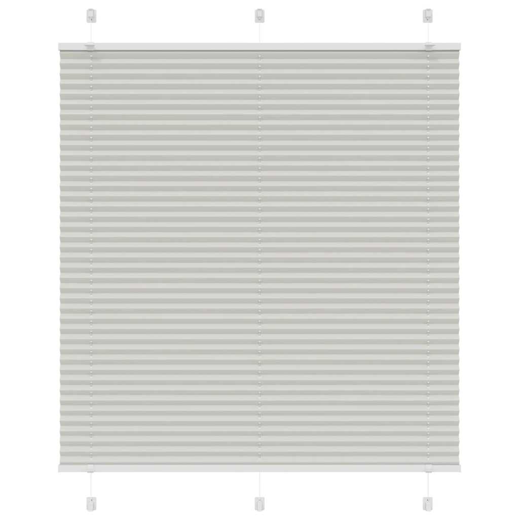 vidaXL Pleated Blind Light Grey 115x100 cm Fabric Width 114.4 cm Polyester