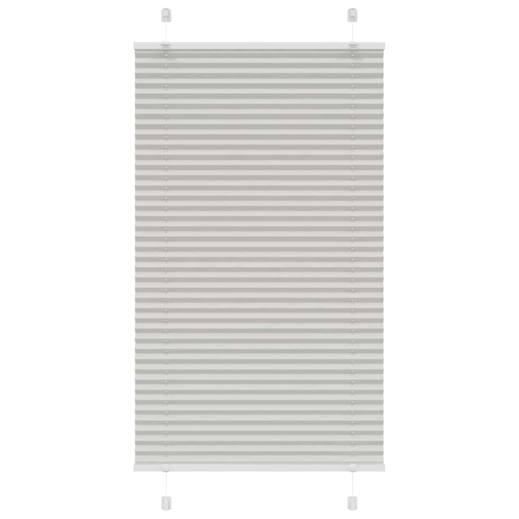 vidaXL Pleated Blind Light Grey 80x150 cm Fabric Width 79.4 cm Polyester