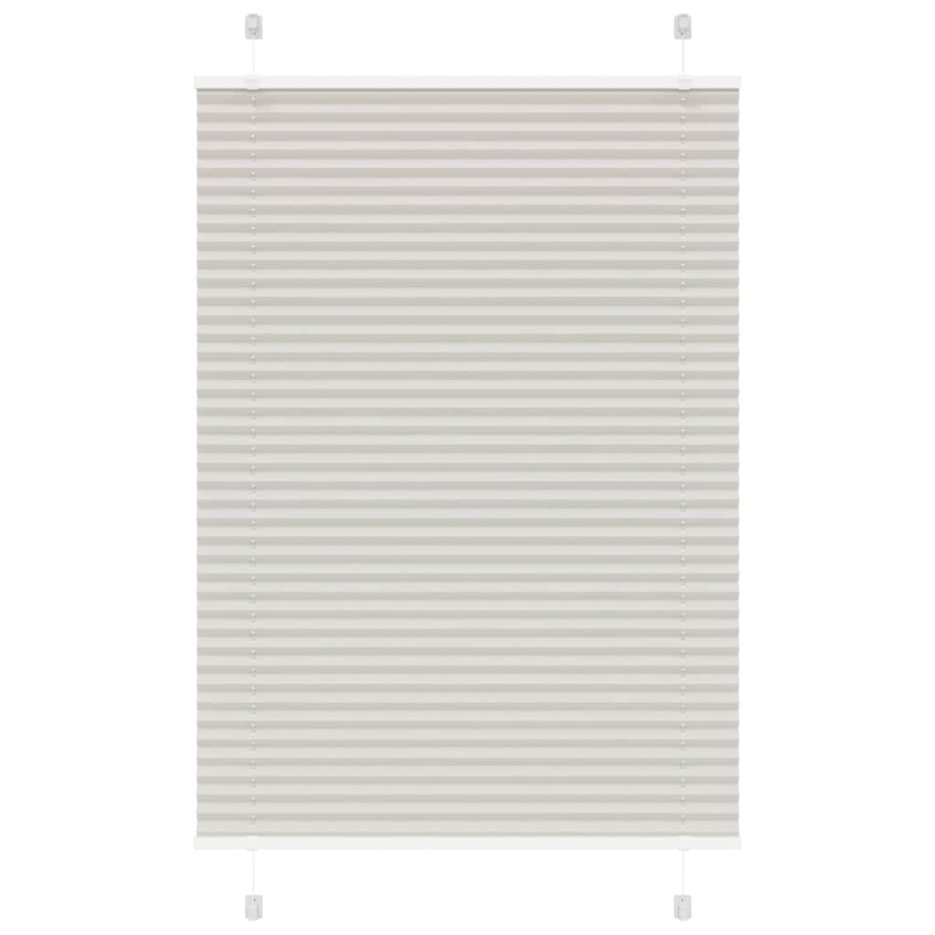 vidaXL Pleated Blind Light Grey 90x150 cm Fabric Width 89.4 cm Polyester