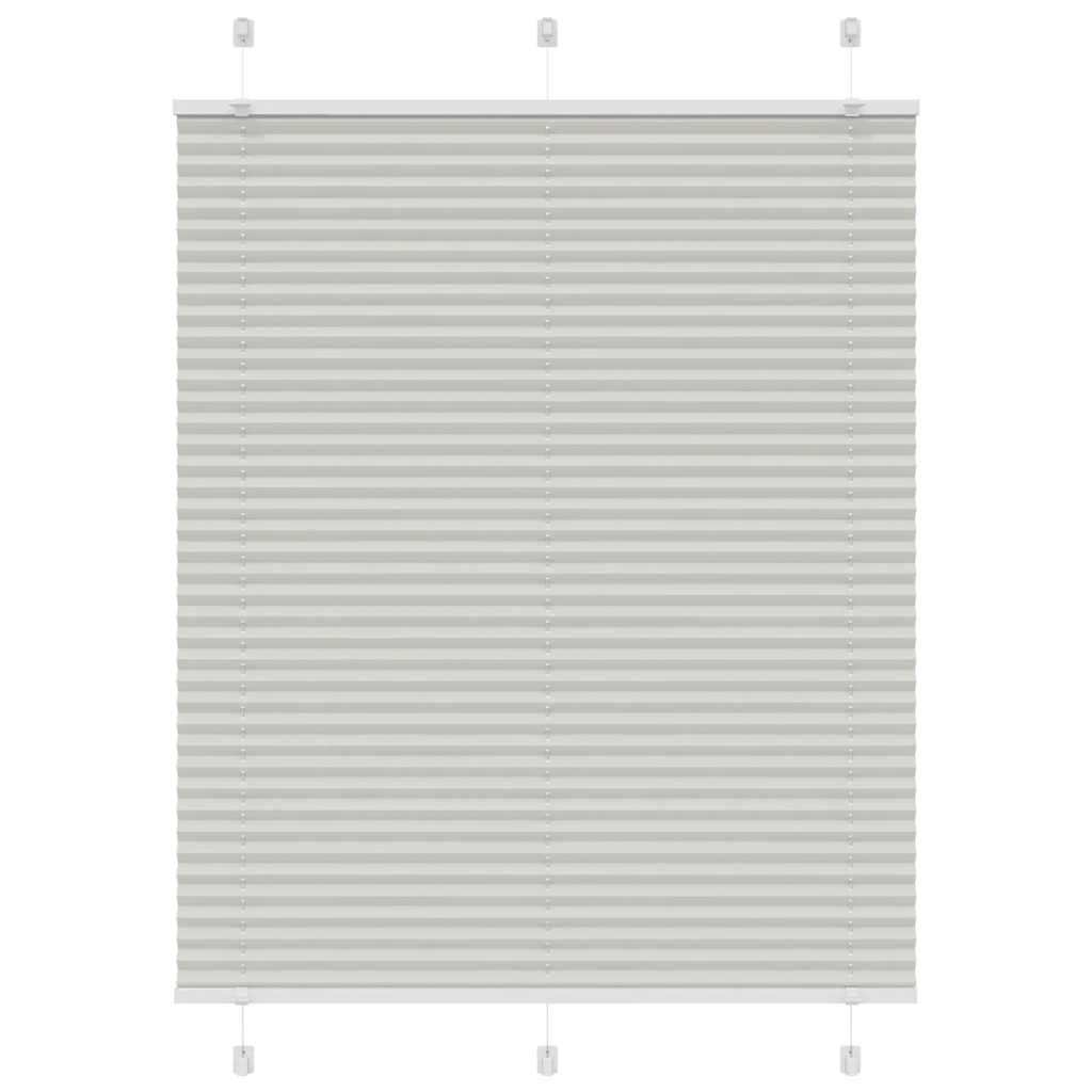 vidaXL Pleated Blind Light Grey 105x150 cm Fabric Width 104.4 cm Polyester