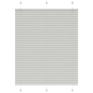 vidaXL Pleated Blind Light Grey 105x150 cm Fabric Width 104.4 cm Polyester