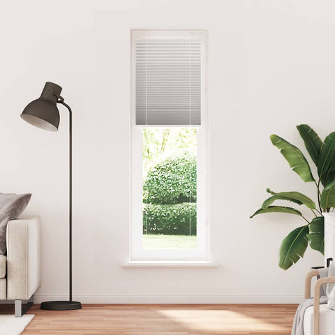 vidaXL Pleated Blind Light Grey 65x200 cm Fabric Width 64.4 cm Polyester