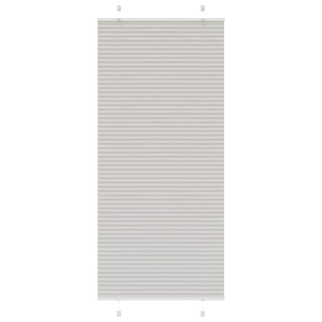 vidaXL Pleated Blind Light Grey 90x200 cm Fabric Width 89.4 cm Polyester