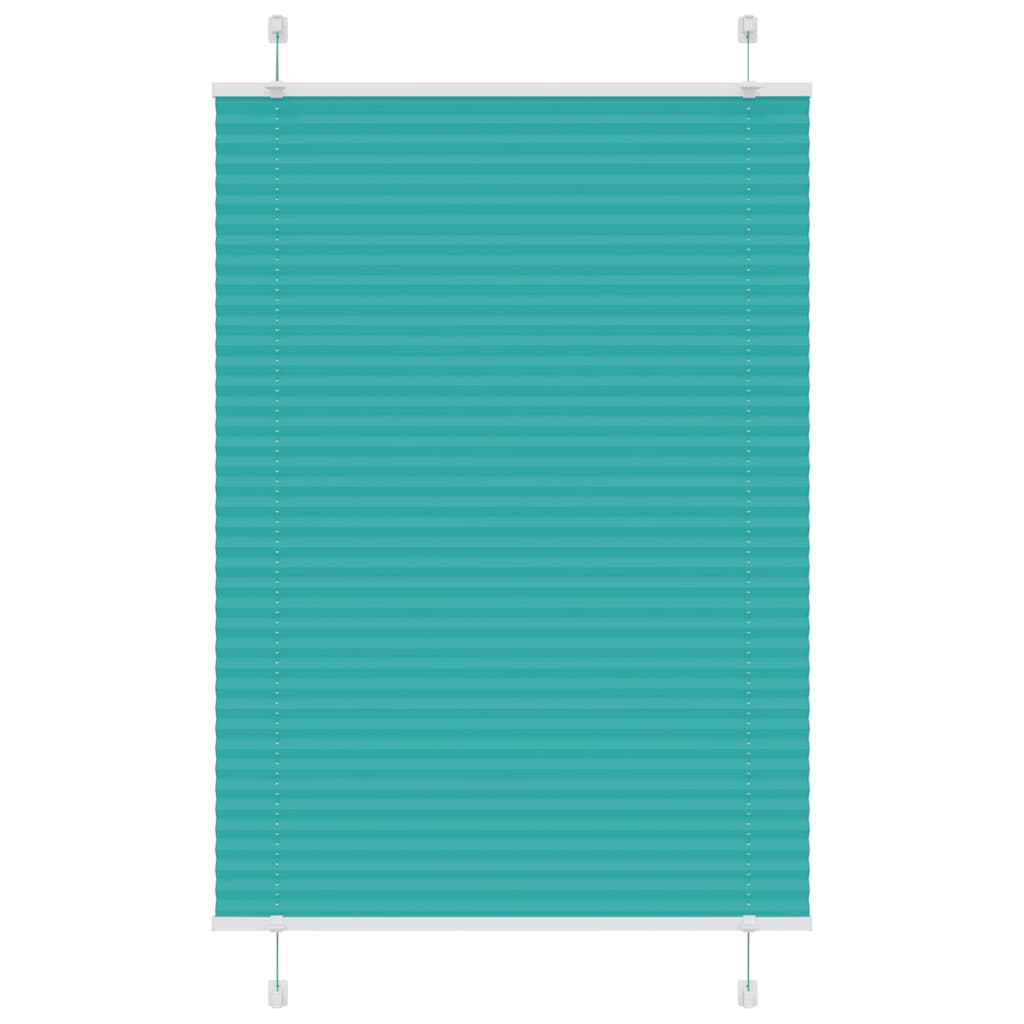 vidaXL Pleated Blind Petrol Green 85x100 cm Fabric Width 84.4 cm Polyester