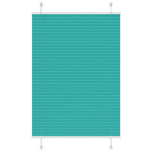 vidaXL Pleated Blind Petrol Green 85x100 cm Fabric Width 84.4 cm Polyester