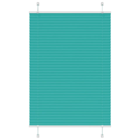 vidaXL Pleated Blind Petrol Green 85x100 cm Fabric Width 84.4 cm Polyester