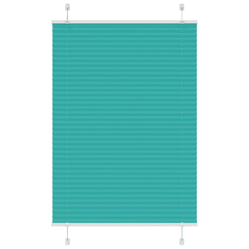 vidaXL Pleated Blind Petrol Green 100x100 cm Fabric Width 99.4 cm Polyester