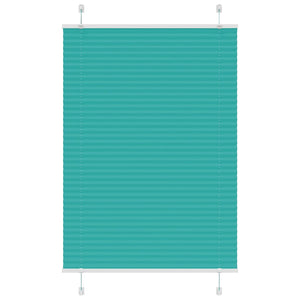 vidaXL Pleated Blind Petrol Green 100x100 cm Fabric Width 99.4 cm Polyester