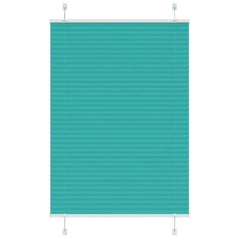 vidaXL Pleated Blind Petrol Green 100x100 cm Fabric Width 99.4 cm Polyester