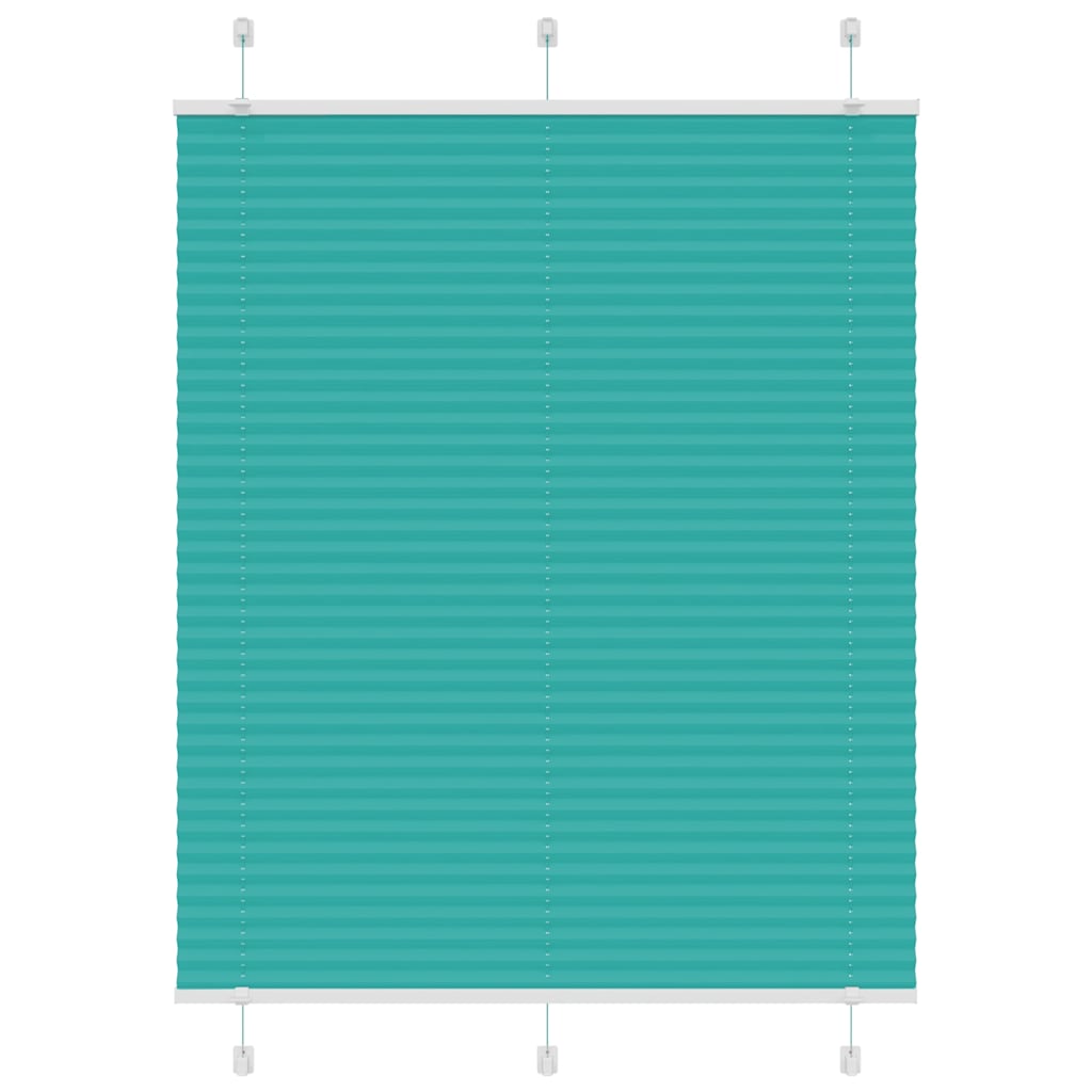 vidaXL Pleated Blind Petrol Green 105x100 cm Fabric Width 104.4 cm Polyester