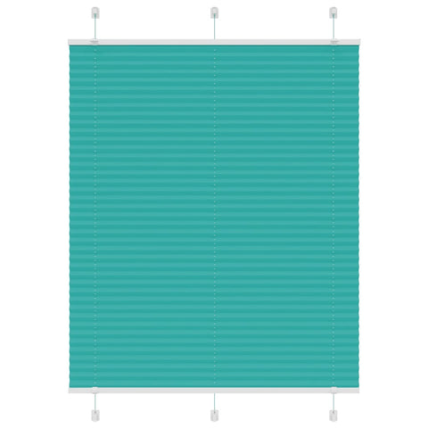 vidaXL Pleated Blind Petrol Green 105x100 cm Fabric Width 104.4 cm Polyester