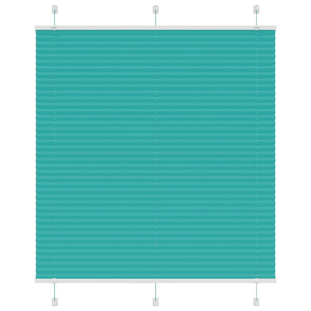 vidaXL Pleated Blind Petrol Green 115x100 cm Fabric Width 114.4 cm Polyester