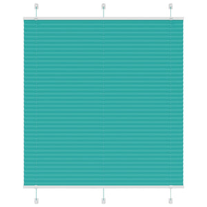 vidaXL Pleated Blind Petrol Green 115x100 cm Fabric Width 114.4 cm Polyester