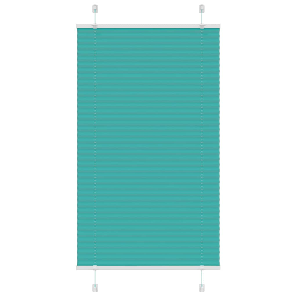 vidaXL Pleated Blind Petrol Green 75x150 cm Fabric Width 74.4 cm Polyester