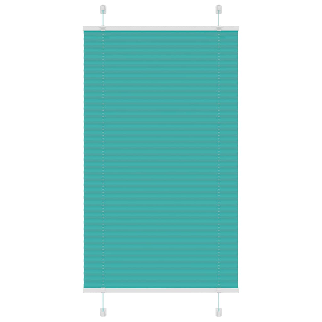 vidaXL Pleated Blind Petrol Green 80x150 cm Fabric Width 79.4 cm Polyester