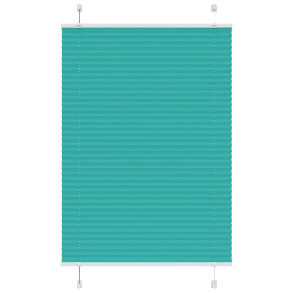 vidaXL Pleated Blind Petrol Green 85x150 cm Fabric Width 84.4 cm Polyester