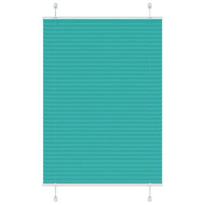 vidaXL Pleated Blind Petrol Green 85x150 cm Fabric Width 84.4 cm Polyester