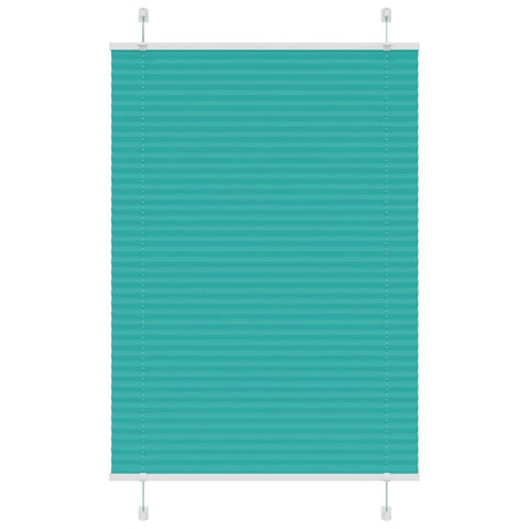 vidaXL Pleated Blind Petrol Green 85x150 cm Fabric Width 84.4 cm Polyester