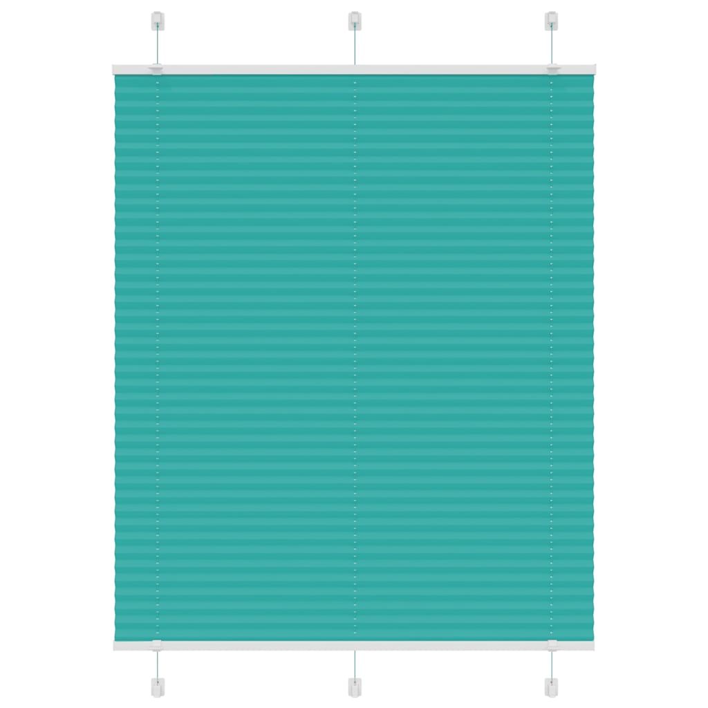 vidaXL Pleated Blind Petrol Green 105x150 cm Fabric Width 104.4 cm Polyester