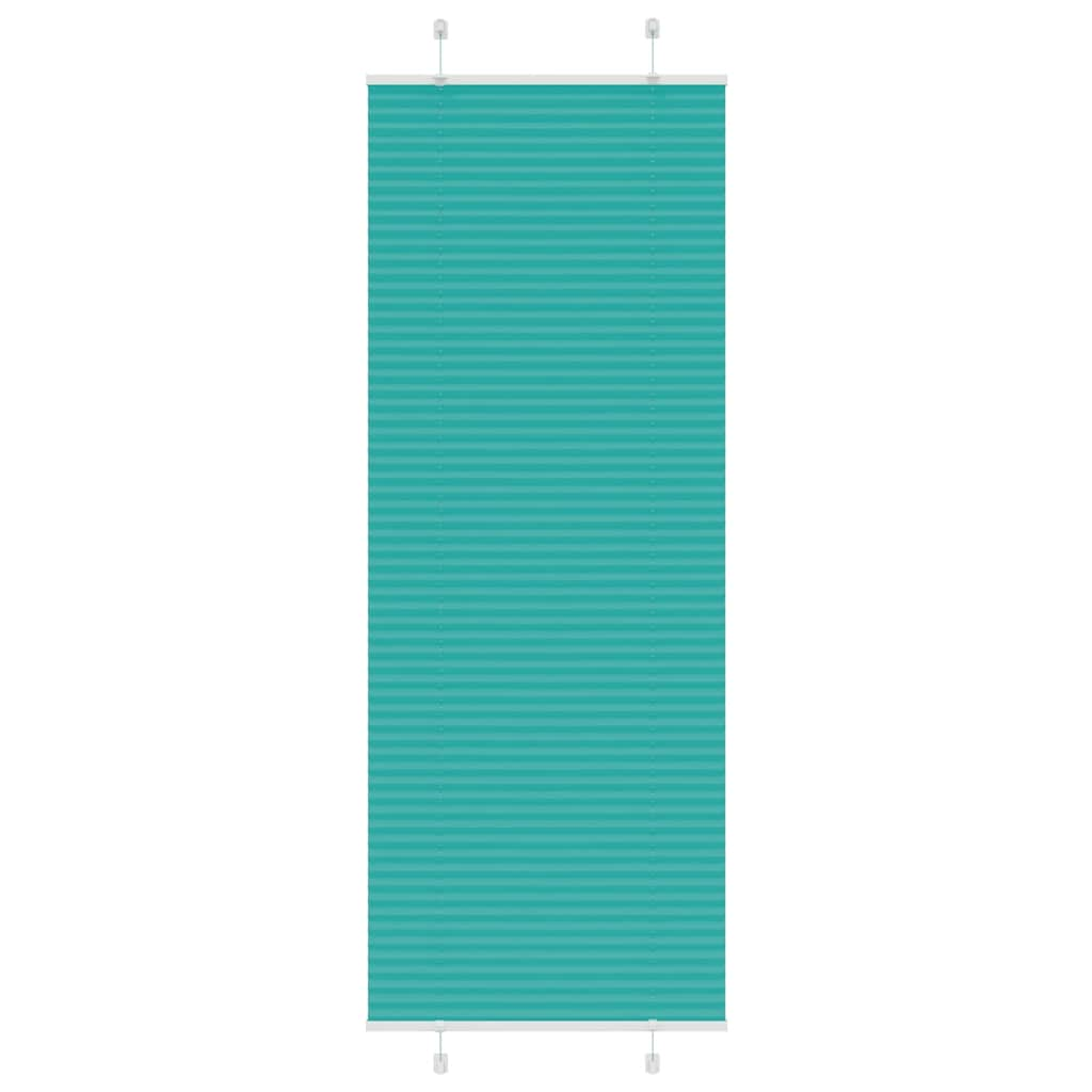 vidaXL Pleated Blind Petrol Green 80x200 cm Fabric Width 79.4 cm Polyester