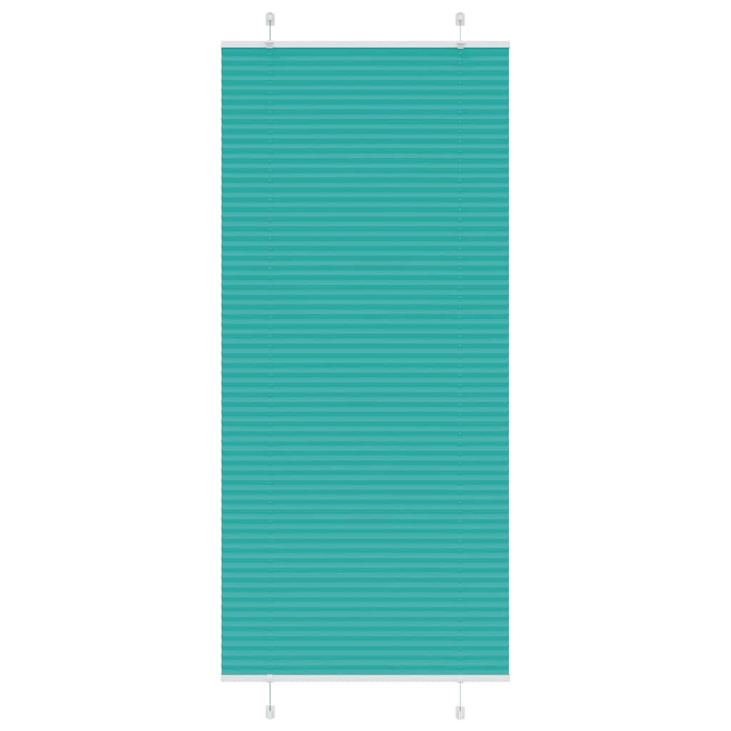 vidaXL Pleated Blind Petrol Green 85x200 cm Fabric Width 84.4 cm Polyester