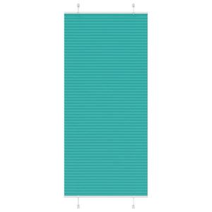 vidaXL Pleated Blind Petrol Green 85x200 cm Fabric Width 84.4 cm Polyester