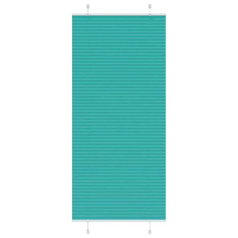 vidaXL Pleated Blind Petrol Green 85x200 cm Fabric Width 84.4 cm Polyester