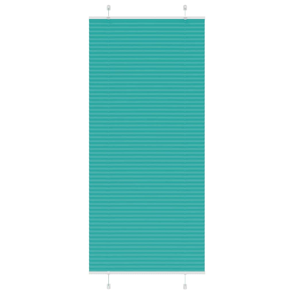 vidaXL Pleated Blind Petrol Green 90x200 cm Fabric Width 89.4 cm Polyester