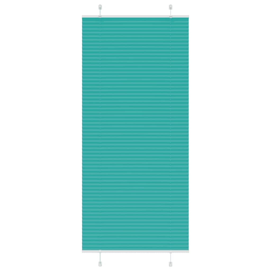 vidaXL Pleated Blind Petrol Green 95x200 cm Fabric Width 94.4 cm Polyester