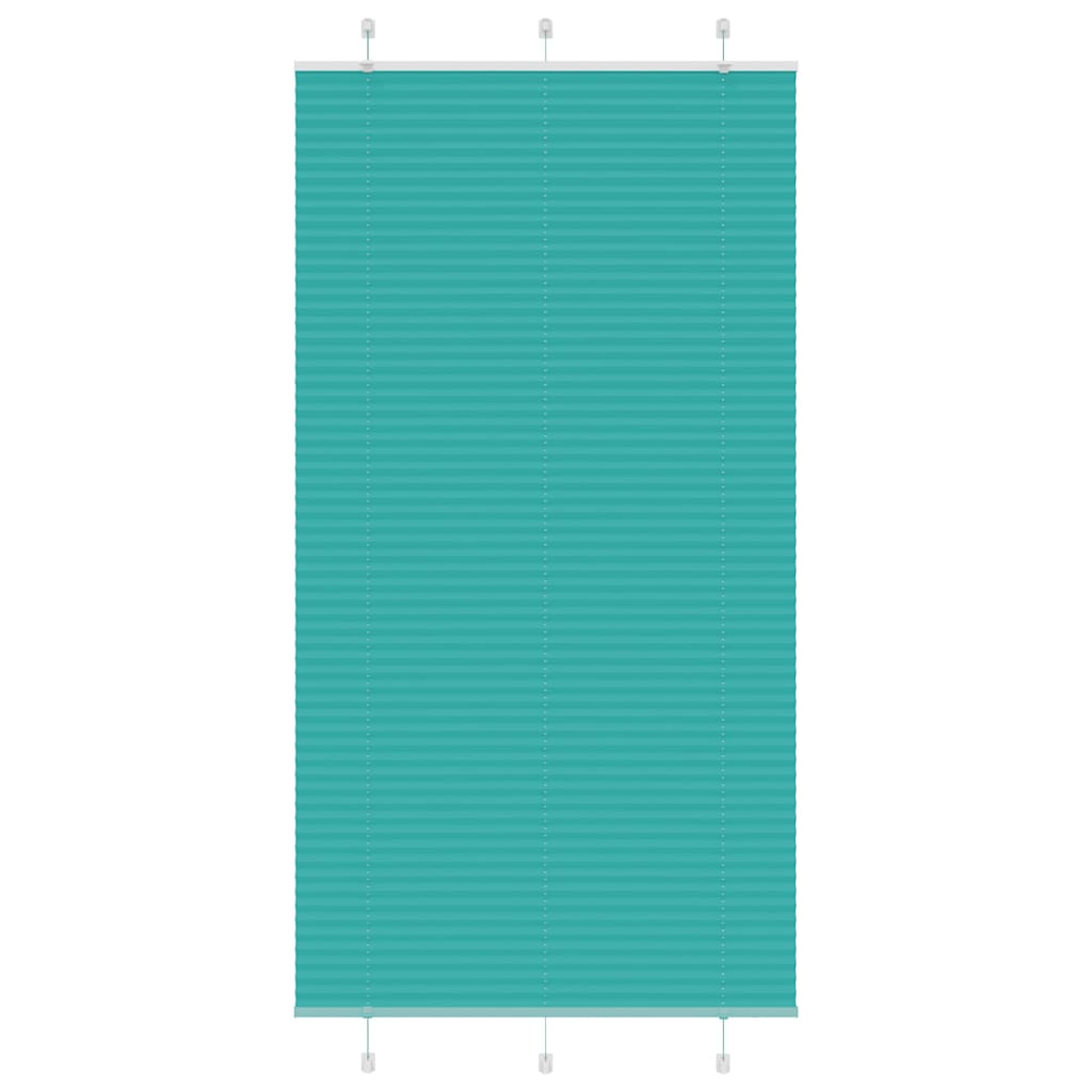 vidaXL Pleated Blind Petrol Green 100x200 cm Fabric Width 99.4 cm Polyester