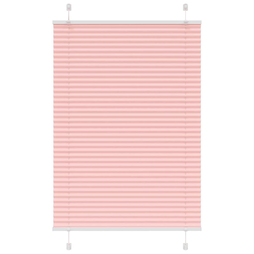 vidaXL Pleated Blind Pink 95x100 cm Fabric Width 94.4 cm Polyester