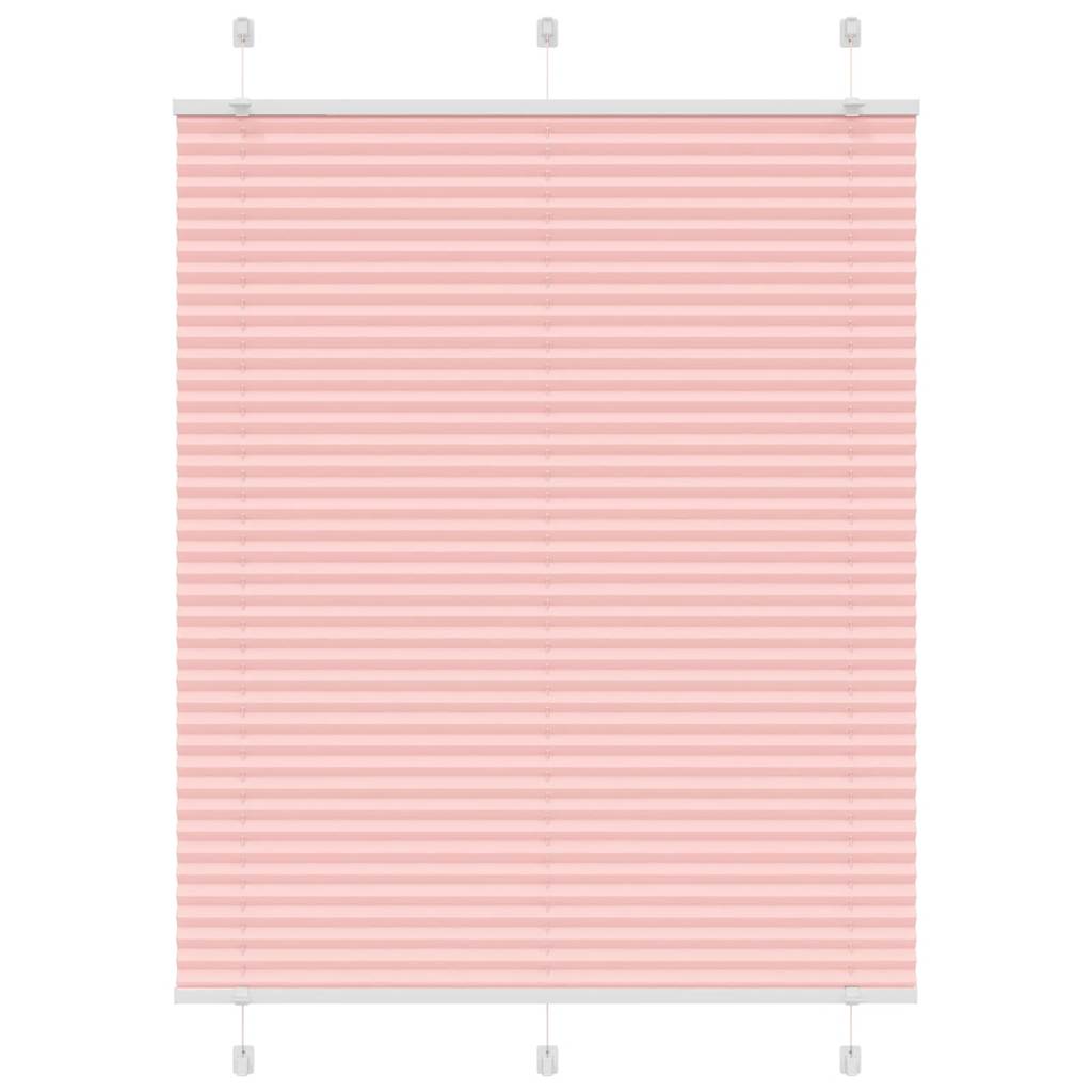 vidaXL Pleated Blind Pink 105x100 cm Fabric Width 104.4 cm Polyester