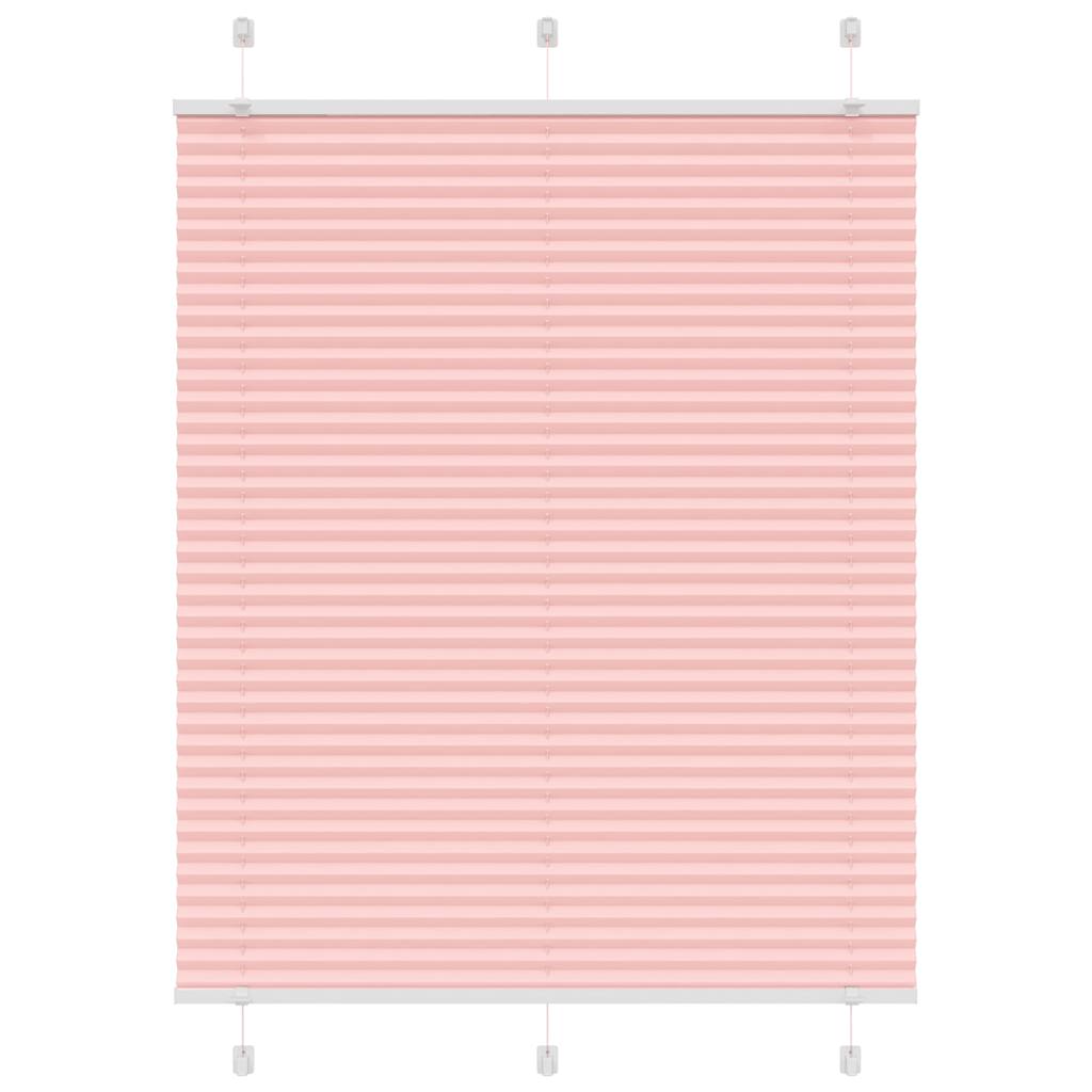 vidaXL Pleated Blind Pink 110x100 cm Fabric Width 109.4 cm Polyester