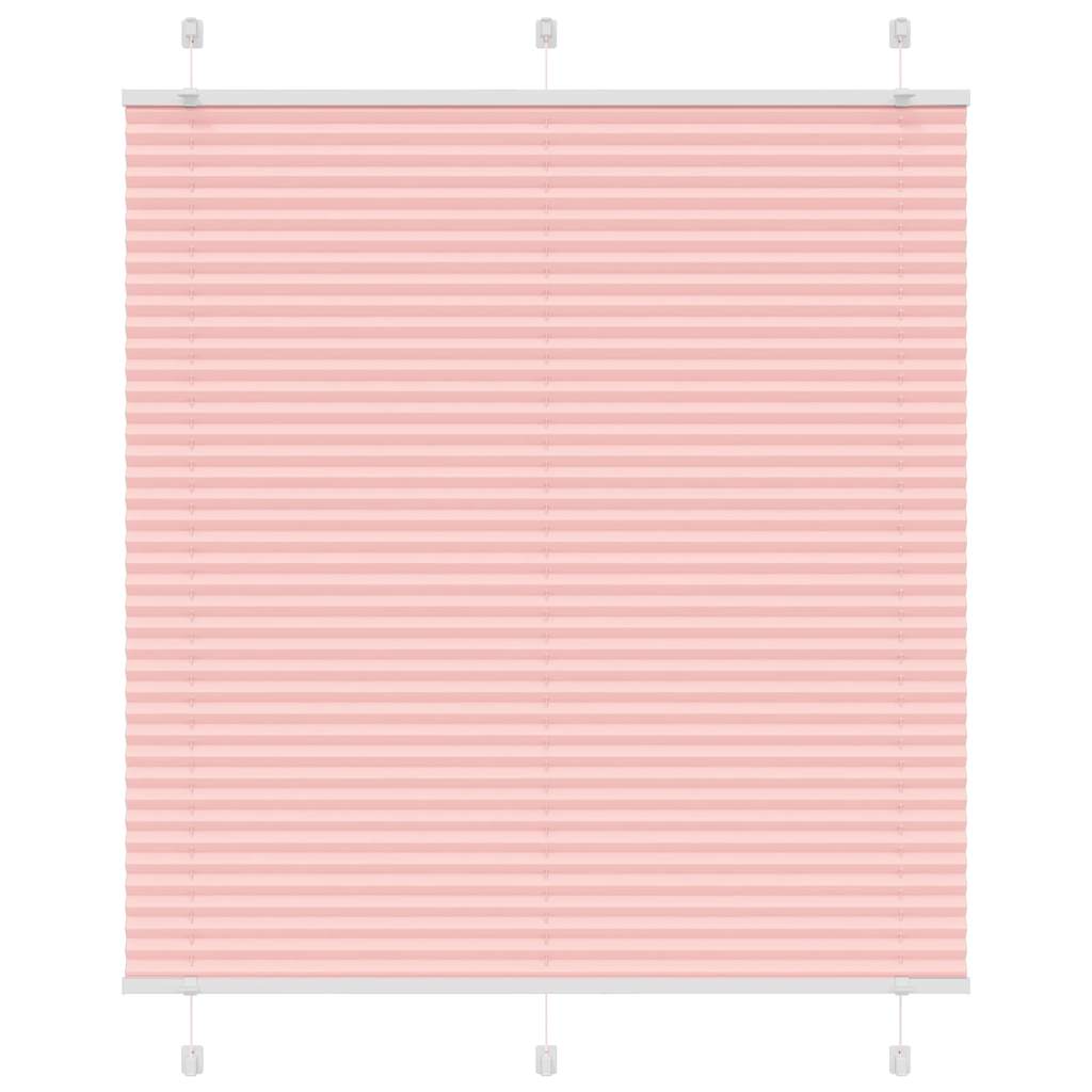 vidaXL Pleated Blind Pink 115x100 cm Fabric Width 114.4 cm Polyester