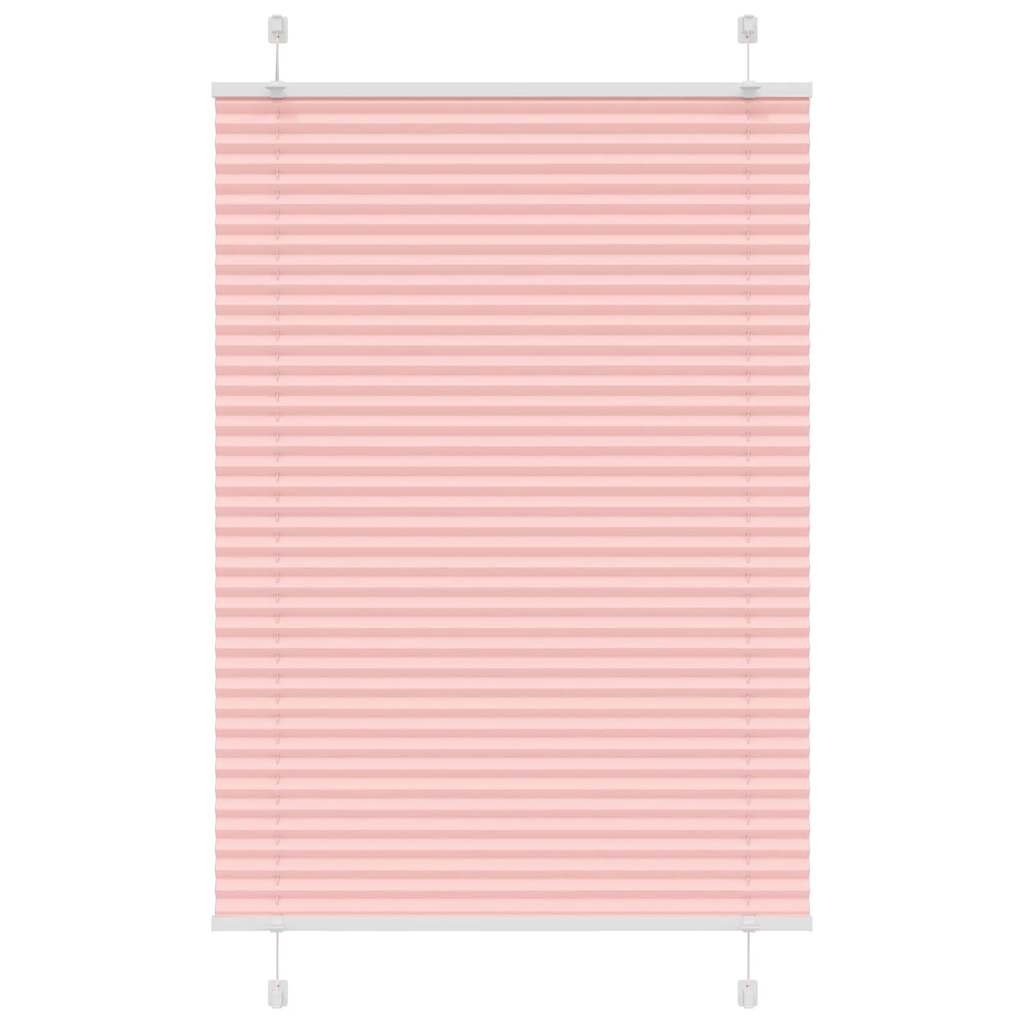 vidaXL Pleated Blind Pink 95x150 cm Fabric Width 94.4 cm Polyester