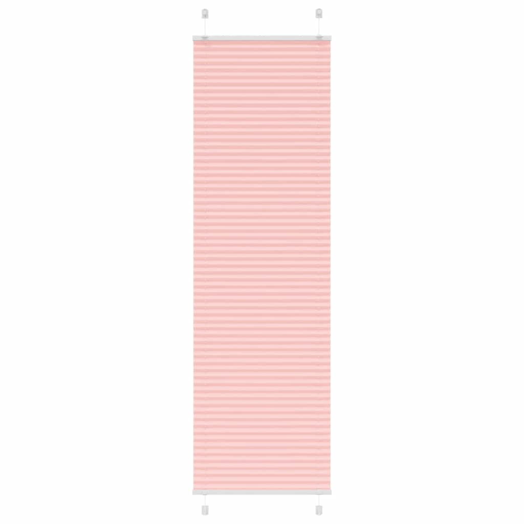 vidaXL Pleated Blind Pink 65x200 cm Fabric Width 64.4 cm Polyester