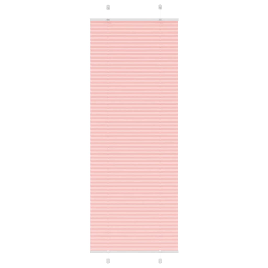 vidaXL Pleated Blind Pink 75x200 cm Fabric Width 74.4 cm Polyester