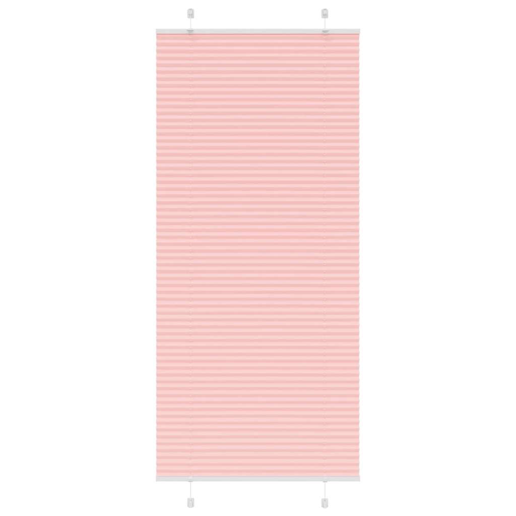 vidaXL Pleated Blind Pink 85x200 cm Fabric Width 84.4 cm Polyester