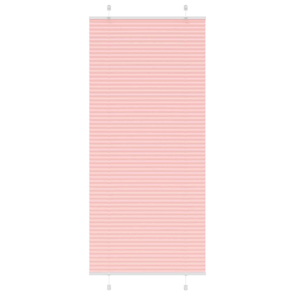 vidaXL Pleated Blind Pink 90x200 cm Fabric Width 89.4 cm Polyester