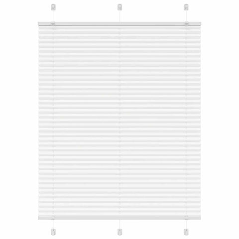 vidaXL Pleated Blind White 105x100 cm Fabric Width 104.4 cm Polyester