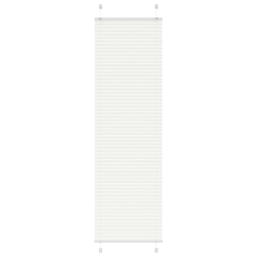 vidaXL Pleated Blind White 65x200 cm Fabric Width 64.4 cm Polyester